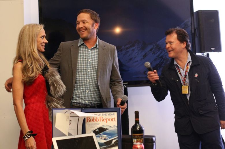 Bomber Ski owners KT Stallings Bren, Bode Miller and Robert Siegel at A SNOW AFFAIR.